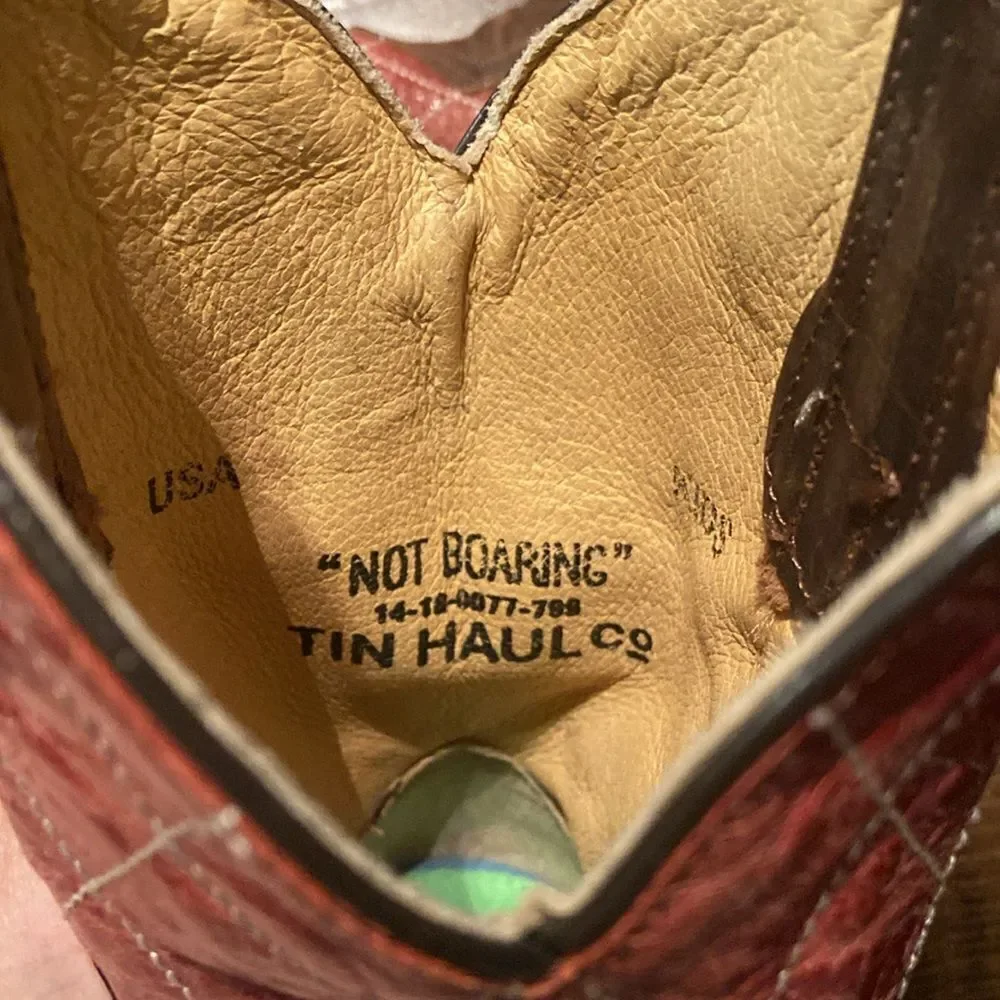 Tin Haul Big Kids Boots - Not Boaring Bacon/Eggs Size 2 Cowboy Boots